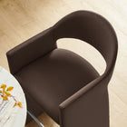 Modway Talia 41" Performance Velvet Bar Stool - Chocolate Brown-Wide Angular Armrests