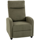 HOMCOM Push Back Recliner with Padded Seat for Home Theater - Dark Green-Applying pressure to the backrest initiates a recline to 135°, accompanied by lifting the footrest