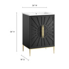 Modway Awaken 24" Bathroom Vanity - White/Black-9