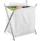 Honey Can Do 3-Compartment Chrome Folding Hamper-Cover itself is washable