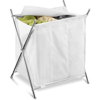 Honey Can Do 3-Compartment Chrome Folding Hamper-Cover itself is washable