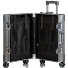 Champs Elite Collection Aluminum Carry-on Luggage Case-8 360-Degree Spinner Wheels