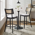 Modway Caledonia Wood Bar Stools - Black White - Set of 2-Plywood Seat