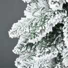 HOMCOM 6' Downswept Slim Snow-Flocked Artificial Christmas Tree with Steel Base - Green-Flame-retardant branches are crafted to minimize the risk of catching fire 
