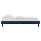 Modway Juniper Channel Tufted Performance Velvet Full Platform Bed with Black Wood Legs - Navy-8