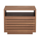Zuo Slit Nightstand - Walnut-Rubberwood rectangular shape tabletop