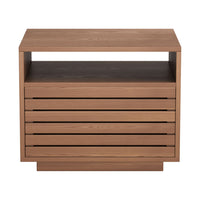 Zuo Slit Nightstand - Walnut-Rubberwood rectangular shape tabletop