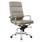Plata Import Paco Office Chair PU Leather High Back Foam Metal Frame - Grey-PU Leather Seat in Grey