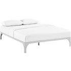 Modway Ollie King Bed Frame - Silver-Slatted Poplar Wood Support System