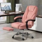 Vinsetto Massage Reclining Office Chair with Adjustable Height and Footrest - Pink-Use massage with a wired remote control, and with the side pocket to store