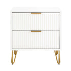Manhattan Comfort DUMBO 20.07" Modern 2-Drawer Nightstand - White-Modern-Contemporary with a taste of Glam - Nightstand for Bedroom and Living Room Use