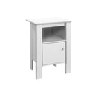 Monarch Specialties 2137 Accent Table - White Night Stand With Storage-White+Particle Board, Laminate