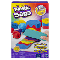 Kinetic Sand Rainbow Mix-Surprise rainbow creations: With 6 Kinetic Sand tools, mix your colors, layer into the mold, squish and reveal your shape! Slice with the knife, squish and let it flow! Create rainbow surprises again and again!