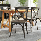Flash Furniture HERCULES Series Stackable Early American Wood Cross Back Chair-Stackable Bistro Style Chair