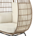 Manhattan Comfort Spezia 33.46" Modern Patio Freestanding Egg Chair - Tan/Cream-Perfect for Indoor and Outdoor Use