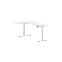 Motionwise M4 EXEC2 Series 63" x 40" L-Shaped Office Electric Height Adjustable Sit-Stand Desk - White-Ergonomic L-Shaped Design: Optimized for multitasking, its spacious L-shape layout offers ample workspace, perfect for dual monitors, documents, or creative tools