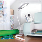 OttLite Flexible Soft Touch LED Clip - Clearsun - White-Sturdy clip holds tight to tables and bookshelves
