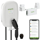 Emporia Classic Level 2 40A NEMA Plug J1772 EV Charger and Vue 3 2-Phase Load Management Bundle - White-Designed for indoor and outdoor installation with a rugged watertight nema type 4 enclosure to protect against environmental conditions, may qualify for local rebates depending on your area