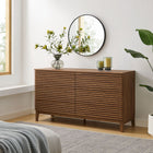 Modway Render 63" 6-Drawer Dresser - Walnut-Wood Grain Laminate