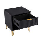 Manhattan Comfort DUMBO 20.07" Modern 1-Drawer Nightstand 2-Piece Set - Black-Perfect for Bedside Storage, Lamps or Display Items