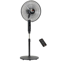 HOMCOM 54" H Pedestal Fan with Remote Control for Bedroom - Black-Modern look pedestal fan fits living room, bedroom, office using 