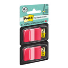 Post-it 1" x 1.7" Flags - Red - 50 Flags/Dispenser - 2 Dispensers/Pack-Ideal for marking documents without writing on them