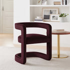 Modway Winslow Barrel Performance Velvet Dining Chair - Mulberry-Performance Velvet Fabric