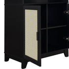 Manhattan Comfort Sheridan 31.49" Mid-Century Modern Bookcase Cabinet - Black-Solid Wood Vertical Handle with Painted Finish