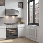 Kucht 30" KNG Series Pro Style Natural Gas Range - Stainless Steel/Cement Grey-Matching the power of professional kitchens, this range features a 22,000 BTU convection oven and a 10,000 BTU broiler
