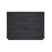 Manhattan Comfort Evelyn 32" Modern 3-Drawer Nightstand - Charcoal Grey-Modern Nightstand for Bedroom and Living Room Use