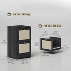 HOMCOM 2-Drawer Letter/A4 Lockable Filing Cabinet - Black-Adjustable metal bars fit both A4 and letter-size files with ease
