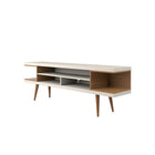 Manhattan Comfort Utopia Off White/Maple Cream TV Stand, 70.47"W (19751)-Ample Storage Space with Media Holes for Wire Management.