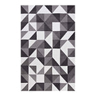 Modway Kahula Geometric Triangle Mosaic Area Rug - 8 ft W x 10 ft L - Black Grey/White-Geometric Triangle Mosaic Area Rug