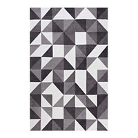 Modway Kahula Geometric Triangle Mosaic Area Rug - 8 ft W x 10 ft L - Black Grey/White-Geometric Triangle Mosaic Area Rug