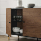 Modway Nexus 59" Storage Cabinet Sideboard - Black Walnut-Gold Accents