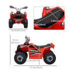 Aosom Kids 6V Battery Powered Ride-on ATV with Wear-resistant Wheels - Red-Ride for 50 minutes after fully charged 