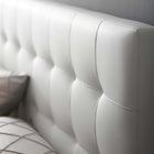 Modway Lily Upholstered Vinyl Full Headboard - White-Deep tufting with stylish trim