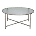 Zuo Vetro Coffee Table - Silver-Rippled Glass round shape tabletop