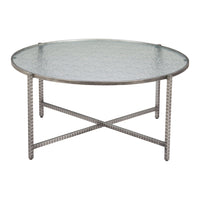 Zuo Vetro Coffee Table - Silver-Rippled Glass round shape tabletop