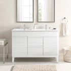 Modway Render 48" Double Sink Bathroom Vanity - White-Walnut Grain Vanity