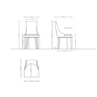 Manhattan Comfort Shubert 19.25" Modern Faux Leather and Velvet Upholstered Dining Chairs - Light Grey - Set of 2-Upholstered in 2 Textured Luxurious Faux Leather Front and Velvet Back with Foam Padding