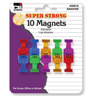 Charles Leonard Push Pin Style Super Strong Strength Magnets - Assorted Colors - 6 Packs of 10-Assorted translucent colors allows for extra organization