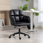 HOMCOM Swivel Office Chair with Adjustable Height - Black-The padded seat cushion offers comfort