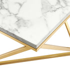Modway Vertex Gold Metal Stainless Steel Coffee Table - Gold White-7