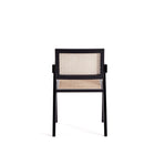 Manhattan Comfort Hamlet 19.67" Industry Chic Dining Arm Chair - Black and Natural Cane-Delivered to you Fully Assembled! No Assembly Required