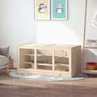 PawHut Wooden Hamster Cage Rat Cage with Slide & Tray - Natural Wood-Large lockable opening door for easy access and maintenance