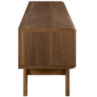 Modway Envision 59" TV Stand - Walnut White-Adjustable Shelf On Both Sides