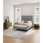 Manhattan Comfort DUMBO Modern 1-Drawer Nightstand and 3-Drawer Dresser Set - Olive Green-Includes 4 Full Extension Drawers Designed in Vertical Textured Ribbed Lines.