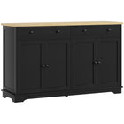 HOMCOM 55.1" L Sideboard Buffet Cabinet with Storage - Black-Ample storage keeps your house organized and clean