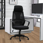 Vinsetto Mesh Office Chair with Adjustable Headrest - Black-Lumbar support relieves your low back pressure